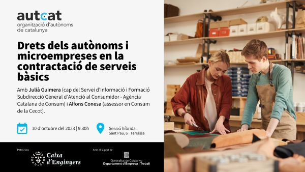 Sessió digital: Drets dels autònoms i microempreses en la contractació de serveis bàsics